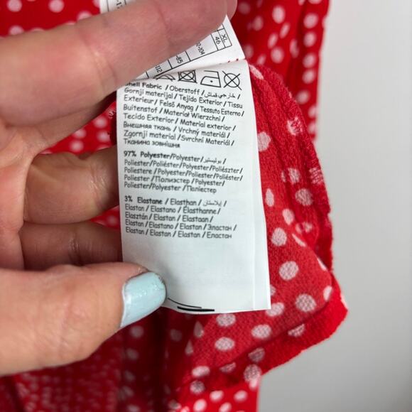 Pimkie Polka Dot Dress Red White Parisian Rockabilly Pin Up Retro M - Picture 8 of 11